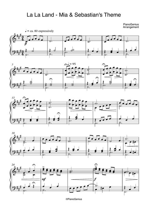 la la land piano mia and sebastian's theme|Mia And Sebastian's Theme (from La La Land) sheet .